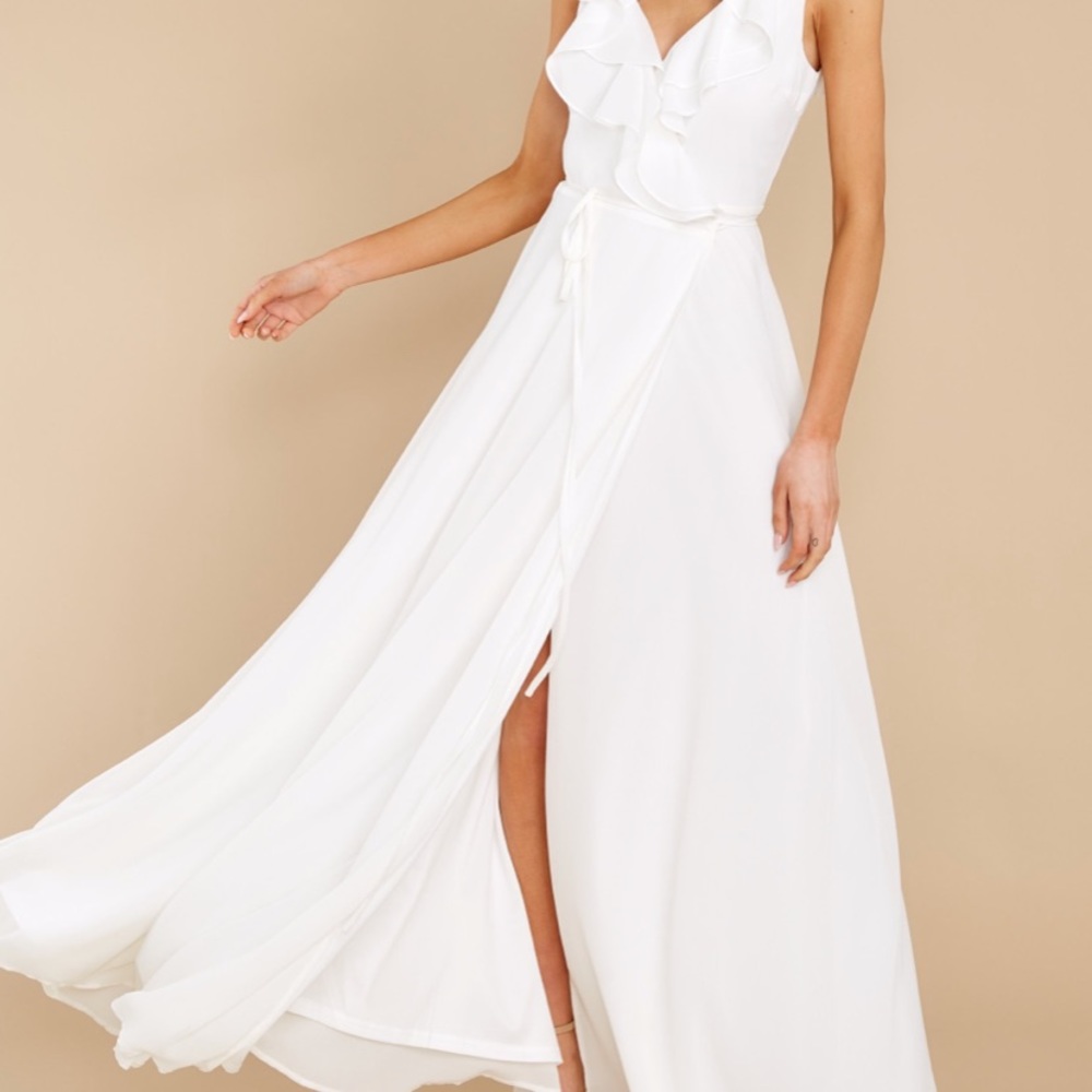 White wrap dress